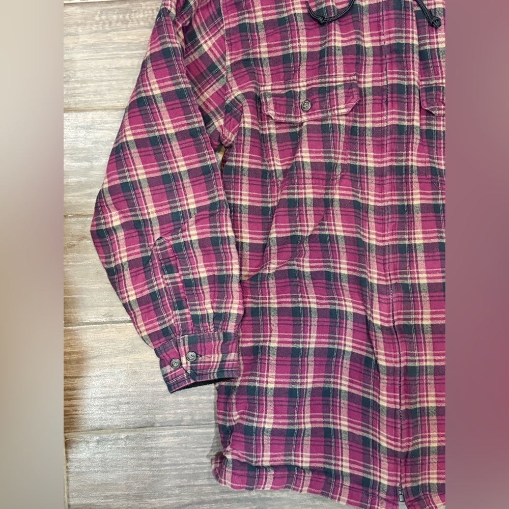 Faded Glory Original Vintage Streetwear Flannel Hoodie size L - Picture 7 of 11